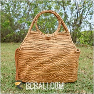 full handmade handwoven handbag balinese ethnic design natural